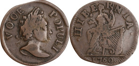 1760 Voce Populi Halfpenny. Nelson-3, Zelinka 7-E, W-13930. Rarity-3. VOOE POPULI. Clipped Planchet. Very Fine.
80.25 grains.
PCGS# 265. NGC ID: 2AU...