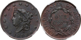 1818 Matron Head Cent. N-10. Rarity-1. MS-63 BN (NGC).
PCGS# 1600. NGC ID: 2253.

Estimate: $720