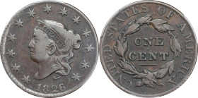 1826/5 Matron Head Cent. N-8. Rarity-2. VF-20 (PCGS).
PCGS# 36835. NGC ID: 225G.

Estimate: $300