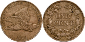 1858 Flying Eagle Cent. Small Letters. EF-45 (PCGS).
PCGS# 2020. NGC ID: 2279.

Estimate: $175