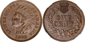 1868 Indian Cent. MS-65+ BN (NGC). CAC.
PCGS# 2091. NGC ID: 227S.

Estimate: $1100