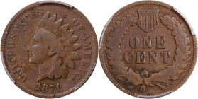 1871 Indian Cent. Good Details--Damage (PCGS).
PCGS# 2100. NGC ID: 227V.

Estimate: $200