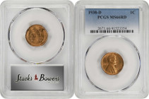 Lot of (8) Gem Mint State 1938-D Lincoln Cents. (PCGS).
Included are: (4) MS-66 RD; and (4) MS-65 RD.
PCGS# 2671. NGC ID: 22DM.

Estimate: $350