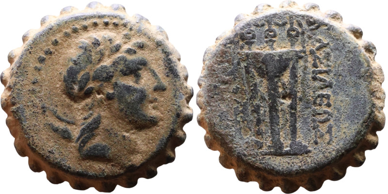 Demetrios I Soter (Seleukid King: 162-150 BC) Bronze Obverse: Laureate head of A...