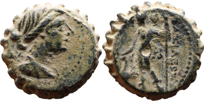 Seleukos IV Filopator (Seleukid King: 187 – 175 BC) AE bronze. Obv:Diademed head...