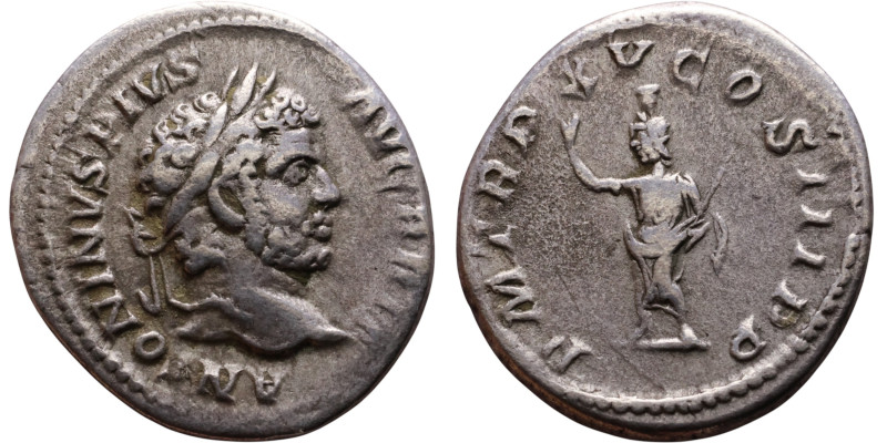 Caracalla (211-217) Denarius Obverse: Laureate bust right, draped Reverse: Serap...