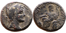 Antoninus Pius (138-161) Bronze coin. Obv: Laureate, draped bust of emperor. Rev: Zeus seated left, holding patera and sceptre; eagle before

23mm 1...