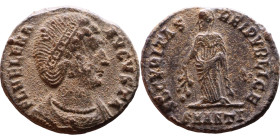 Helena (Mother of Constantine I) Mint: Antioch. Follis. Obverse: FL HELENA AVGVSTA, diademed and draped bust right, hair elaborately dressed Reverse: ...