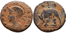 Constantinus I. (306-337 AD). Follis Obv: VRBS ROMA. helmeted bust of Constantinus I. left. Rev: Romulus and Remus

17mm 2,53g