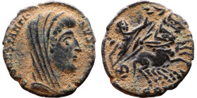 Divus Constantine the Great (307-337 AD). Follis. Obv.: DIV CONSTANTINO AVG, veiled head right. Rev.: emperor, veiled, to right in quadriga, the hand ...