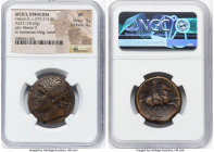 SICILY. Syracuse. Hieron II (ca. 275-215 BC). AE hemilitron (27mm, 18.96 gm, 12h). NGC VF 3/5 - 4/5. Laureate head of Hieron II left; club downward be...