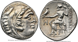 MACEDONIAN KINGDOM. Alexander III the Great (336-323 BC). AR drachm (18mm, 2h). NGC XF, brushed. Posthumous issue, Teos, ca. 310-301 BC. Head of Herac...