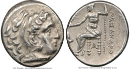 MACEDONIAN KINGDOM. Alexander III the Great (336-323 BC). AR drachm (16mm, 11h). NGC Choice VF. Early posthumous issue, Sardes, ca. 323-319 BC. Head o...
