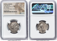 ATTICA. Athens. Ca. 440-404 BC. AR tetradrachm (24mm, 17.19 gm, 10h). NGC AU 3/5 - 3/5, scuff. Mid-mass coinage issue. Head of Athena right, wearing e...