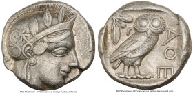 ATTICA. Athens. Ca. 440-404 BC. AR tetradrachm (23mm, 17.15 gm, 8h). NGC Choice VF 4/5 - 4/5. Mid-mass coinage issue. Head of Athena right, wearing ea...
