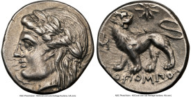 IONIA. Miletus. Ca. 4th-3rd centuries BC. AR drachm (15mm, 3.60 gm, 12h). NGC XF 3/5 - 4/5, die shift. Diopompus, magistrate. Laureate head of Apollo ...
