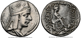 ARMENIAN KINGDOM. Tigranes II the Great (95-56 BC). AR tetradrachm (27mm, 15.21 gm, 1h). NGC XF 5/5 - 2/5, brushed. Tigranocerta, ca. 80-68 BC. Diadem...