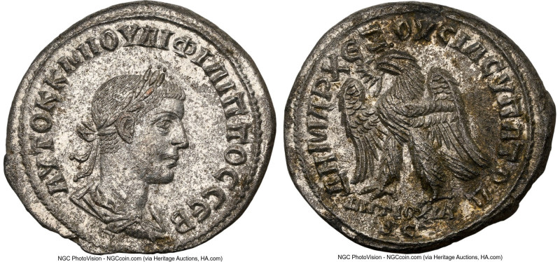 SYRIA. Antioch. Philip II (AD 247-249). BI tetradrachm (28mm, 10.96 gm, 1h). NGC...