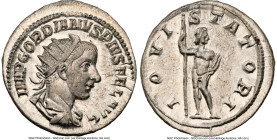 Gordian III (AD 238-244). AR antoninianus (21mm, 4.74 gm, 12h). NGC Choice AU 5/5 - 5/5. Rome, AD 241-243. IMP GORDIANVS PIVS FEL AVG, radiate, draped...