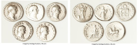 ANCIENT LOTS. Roman Imperial. Lot of five (5) AR denarii. VG-Choice Fine. Includes: Five Roman Imperial AR denarii, various emperors and types. SOLD A...