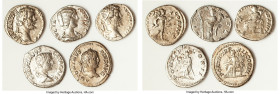 ANCIENT LOTS. Roman Imperial. Lot of five (5) AR denarii. VG-Choice Fine. Includes: Five Roman Imperial AR denarii, various rulers and types. SOLD AS ...