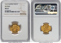Franz Joseph I gold Restrike Ducat 1915 MS67 NGC, Vienna mint, KM2267, Fr-494. Lustrous satin surfaces. HID09801242017 © 2024 Heritage Auctions | All ...