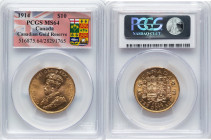 George V gold 10 Dollars 1914 MS64 PCGS, Ottawa mint, KM27, Fr-3. Canadian gold Reserve. HID09801242017 © 2024 Heritage Auctions | All Rights Reserved...