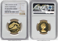 Elizabeth II gold Proof "Arctic Territories" 100 Dollars 1980 PR68 Ultra Cameo NGC, Royal Canadian mint, KM129, Fr-11. HID09801242017 © 2024 Heritage ...