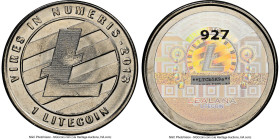 Lealana nickel-plated brass Loaded (Unredeemed) 1 Litecoin (LTC) 2013 MS66 NGC, Ahonen-pg 199. 30mm. Serial #927. Type PF. 30mm. Black address. Serial...