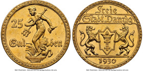 Free City gold 25 Gulden 1930 MS63 NGC, Berlin mint, KM150. HID09801242017 © 2024 Heritage Auctions | All Rights Reserved www.HA.com/TexasAuctioneerLi...