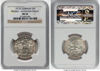 Prussia. Wilhelm II "Napoleon Defeat" 2 Mark 1913-A MS66 NGC, Berlin mint, KM532, J-109. HID09801242017 © 2024 Heritage Auctions | All Rights Reserved...