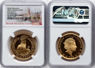 Elizabeth II gold Proof "King James I" 100 Pounds (1 oz) 2022 PR69 Ultra Cameo NGC, S-BMGA2. Mintage: 610. British Monarchs series. First Releases. Ac...