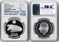 Charles III silver Proof "Millennium Falcon" 2 Pounds (1 oz) 2024 PR69 Ultra Cameo NGC, Mintage: 3,010. Star Wars series. First Releases. HID098012420...