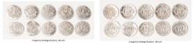 Abbasid Governors of Tabaristan. Anonymous 10-Piece Lot of Uncertified Hemidrachms ND (AD 780-793) XF, Tabaristan mint, A-73. Average size 23.8mm. Ave...