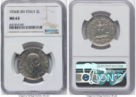 Vittorio Emanuele III 2 Lire Anno XIV (1936)-R MS63 NGC, Rome mint, KM78. HID09801242017 © 2024 Heritage Auctions | All Rights Reserved www.HA.com/Tex...