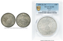 Republic 8 Reales 1880 Zs-JS AU58 PCGS, Zacatecas mint, KM377.13, DP-Zs65. Centers weakly struck but nice luster and conservatively graded. HID0980124...
