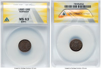Oscar II Ore 1885 MS63 Brown ANACS, Kongsberg mint, KM352. Key date in series. Glossy brown surfaces with scarlet and sky-blue toning. HID09801242017 ...