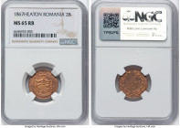 Carol I 2 Bani 1867-HEATON MS65 Red and Brown NGC, Heaton mint, KM2.1. One year type.. HID09801242017 © 2024 Heritage Auctions | All Rights Reserved w...