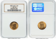 Nicholas II gold 5 Roubles 1903-AP MS66 NGC, St. Petersburg mint, KM-Y62, Fr-180. Harvest golden color with a striking luminosity expressed throughout...