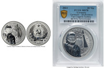 "Yuri Gagarin - Interkosmos" silver Medallic 10 Victories (1 oz) 2021 MS70 PCGS, Germania mint (in Poland). Mintage: 15,000. In commemoration of the 6...