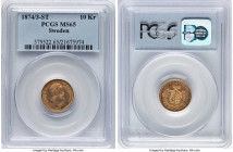 Oscar II gold 10 Kronor 1874/3-ST MS65 PCGS, Stockholm mint, KM732, Fr-94. HID09801242017 © 2024 Heritage Auctions | All Rights Reserved www.HA.com/Te...