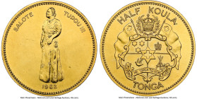 Queen Salote gold 1/2 Koula 1962 UNC Details (Cleaned) NGC, Royal mint,, KM2, Fr-2. Mintage: 3,000. One year type. HID09801242017 © 2024 Heritage Auct...