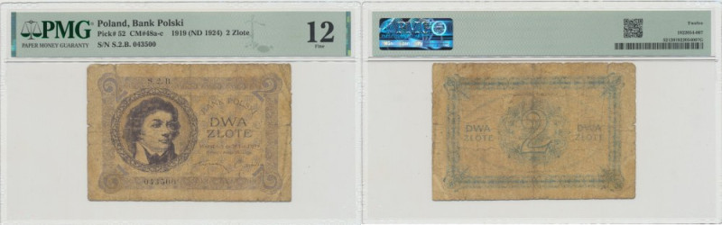 II RP, 2 złote 28 lutego 1919 S. 2. B - PMG 12 - RZADKOŚĆ Bardzo rzadki typologi...