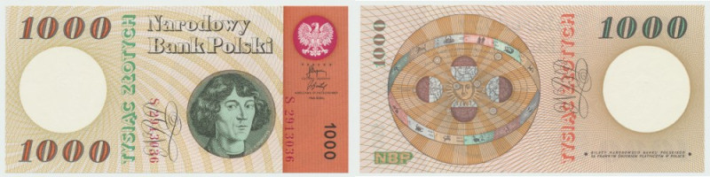 PRL, 1000 złotych 1965 S Bardzo ładny wizualnie banknoty, minus za podwójne zagn...