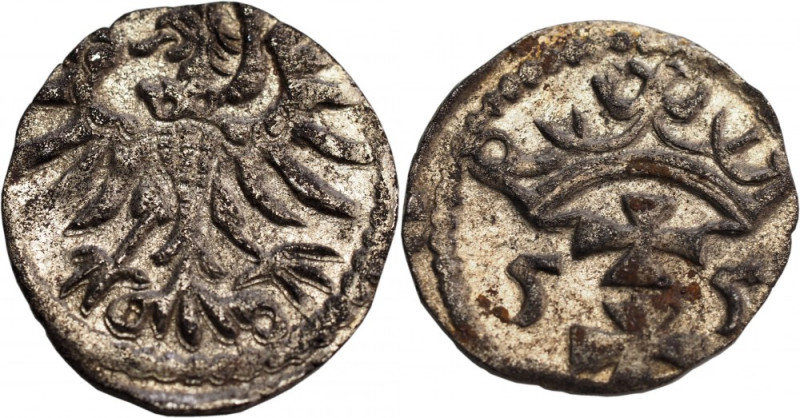 Sigismund II Augustus, Denarius 1555, Gdańsk - beautiful Rzadszy rocznik denara ...