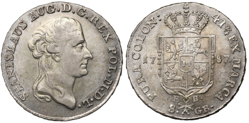 Poniatowski, Dwuzłotówka 1787 EB, Warszawa Bardzo ładny egzemplarz, o doskonale ...