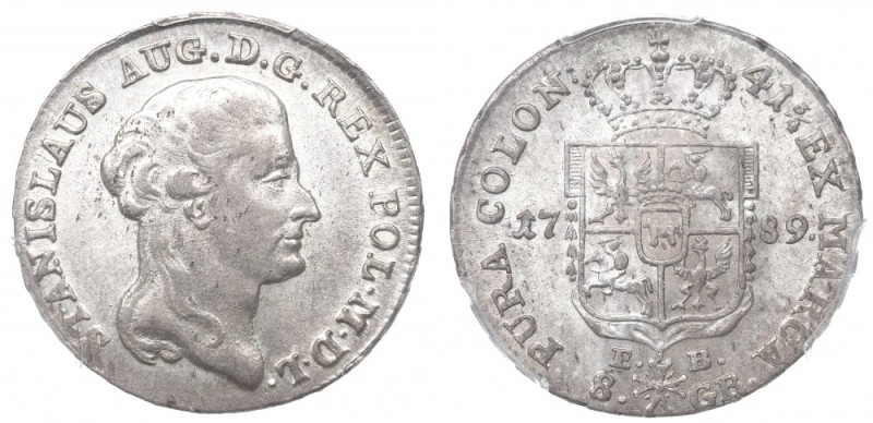 Stanislaus Augustus, 2 zloty 1789 EB - PCGS MS63 Piękny, wyśmienicie zachowany e...