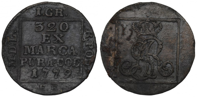Stanislaus Augustus, Groschen 1779 E.B. Sporadycznie notowany w handlu rocznik. ...