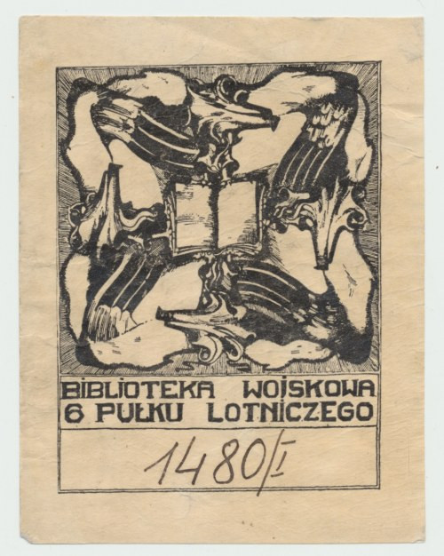 II RP, Ex libris 6 Pułk Lotniczy Ex libris z biblioteki wojskowej pułku lotnicze...