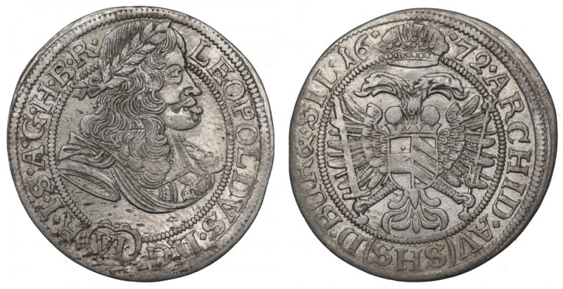 Silesia under Habsburg, Leopold I, 6 kreuzer 1672, Breslau Bardzo ładny egzempla...
